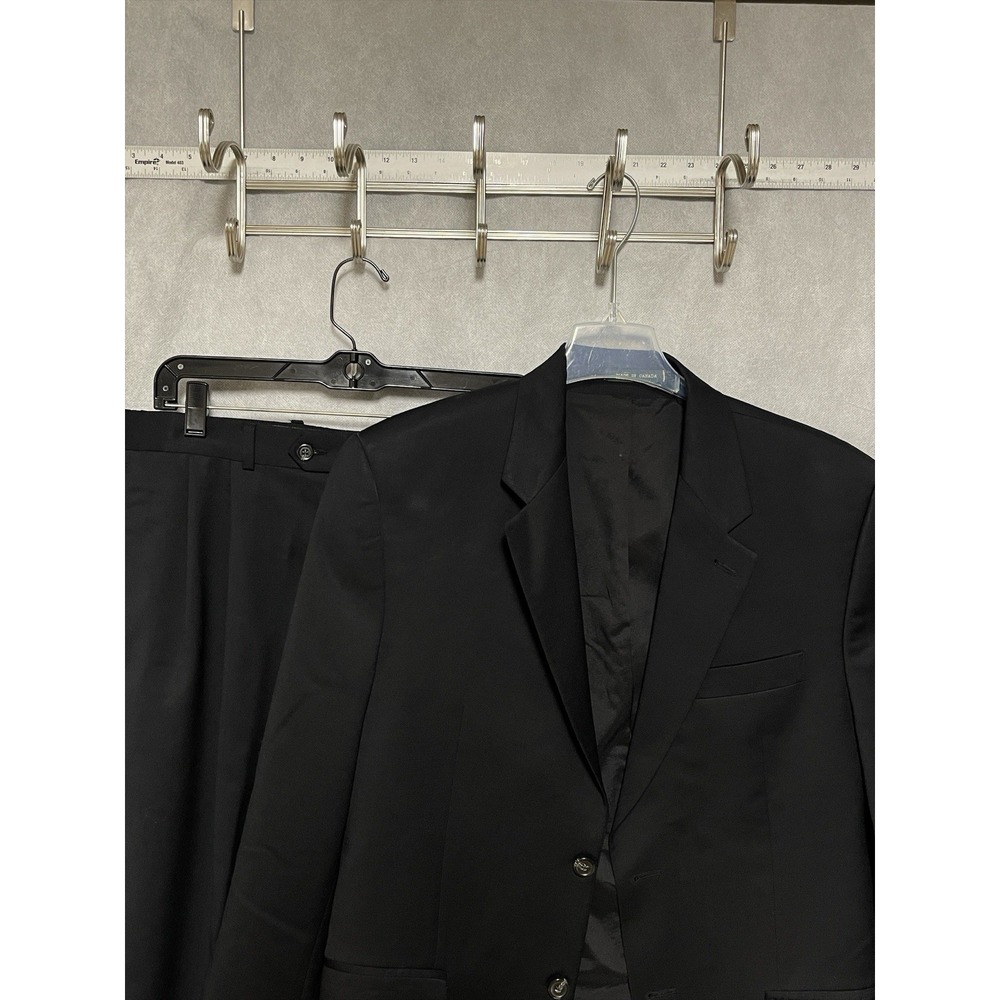 Ralph Lauren Suit Men 39R 38R Solid Black 2B Wool Academia Professional W32X31L